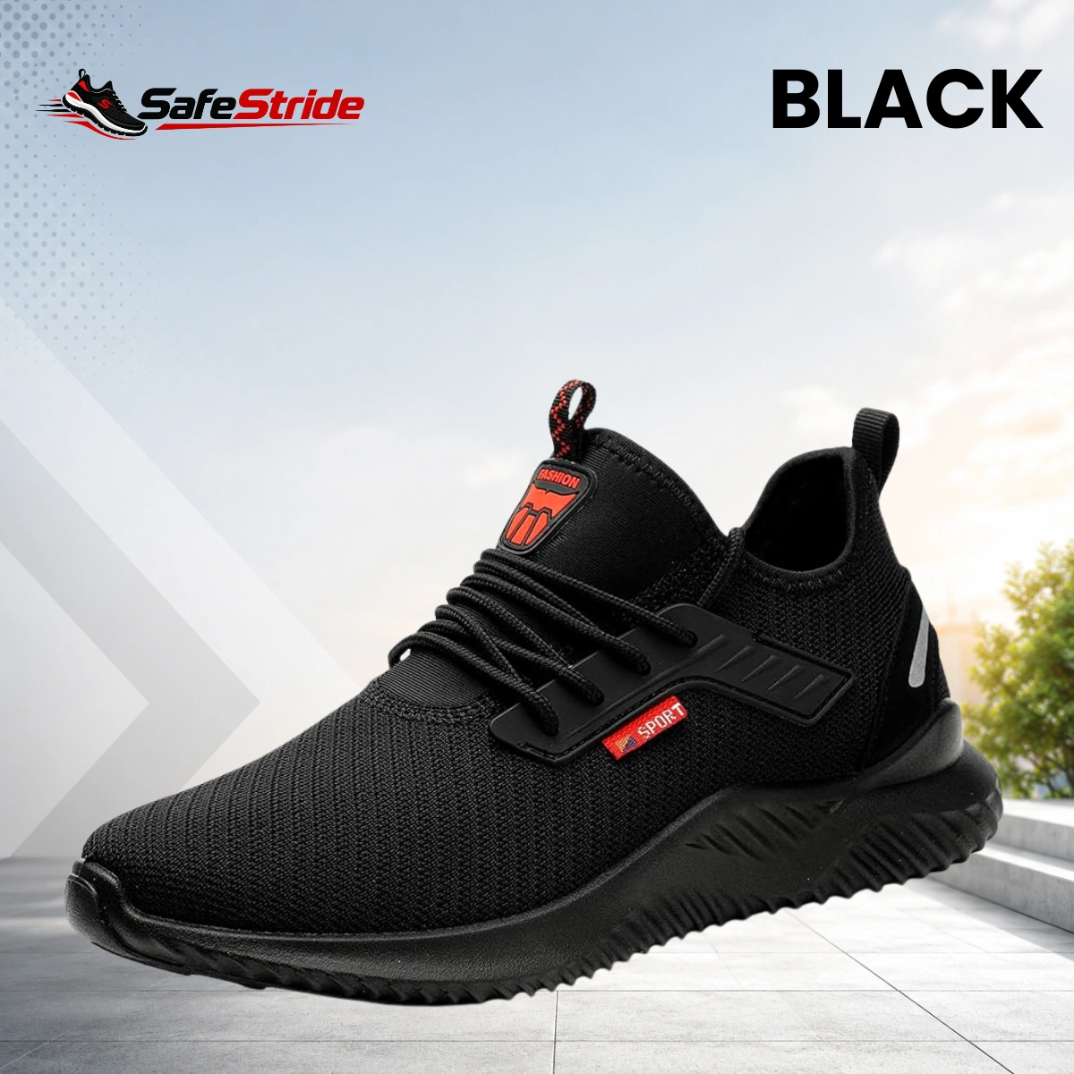 SafeStride - Slip Resistant Safety Work Steel Toe Cap Construction Work Utility Sneakers